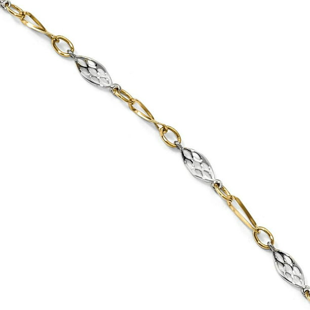 Beautiful White gold 14K Leslies 14K White Gold Polished with 1in ext Anklet 